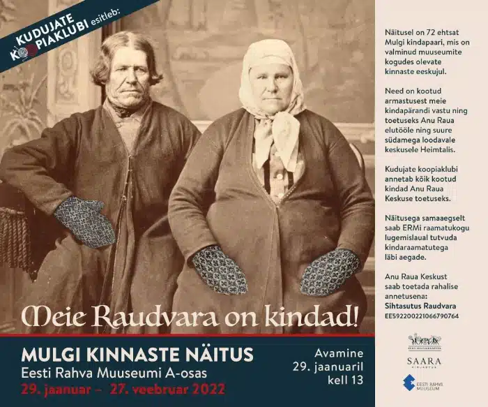 Eesti Rahva Muuseumis avatakse 29. jaanuaril Kudujate koopiaklubi Mulgi kinnaste näitus