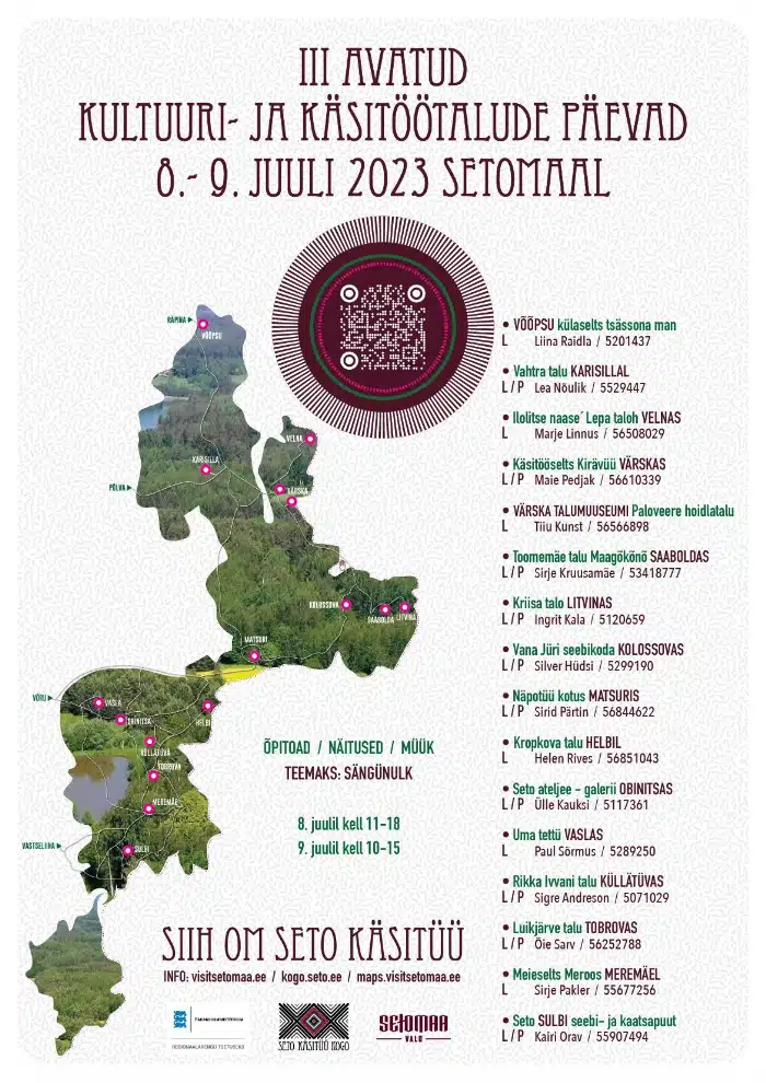 III Avatud kultuuri- ja käsitöötalude päevad Setomaal 08.-09. juulil